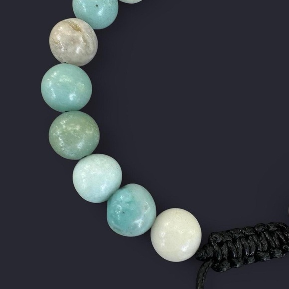 Amazonite Adjustable Gemstone Bead Bracelet 8mm - Picture 3 of 5